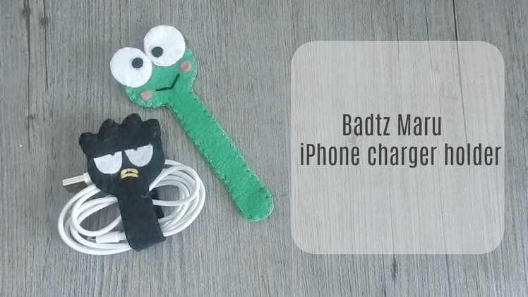DIY felt Badtz Maru iPhone charger holder