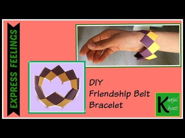 DIY friendship belt-How to make friendship bracelet band at home- DIY-Paper bracelet in 5 minute