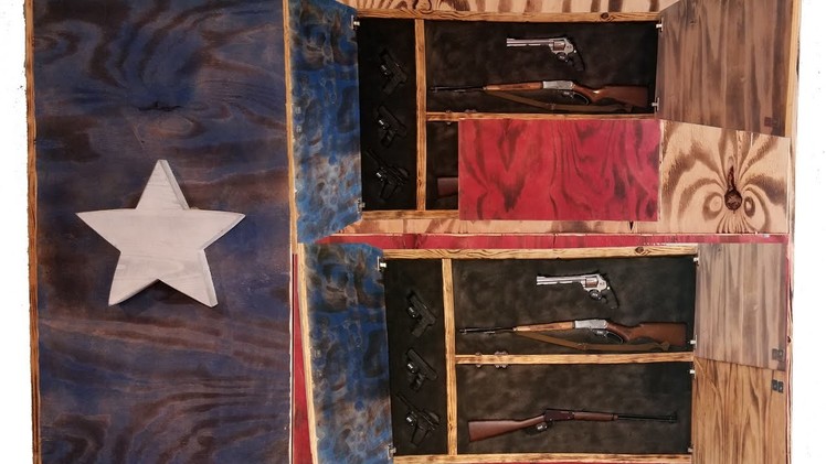DIY Gun Cabinet Project Texas Flag