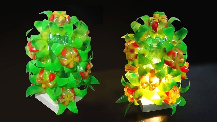 DIY Home decor - Floral Lamp.Light Shade With Plastic Bottle | Best Use Of Waste |