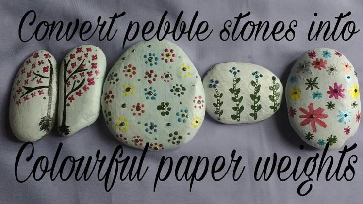 DIY Paper weight from pebble stone | Pebble Art | Easy & Simple | 4 designs