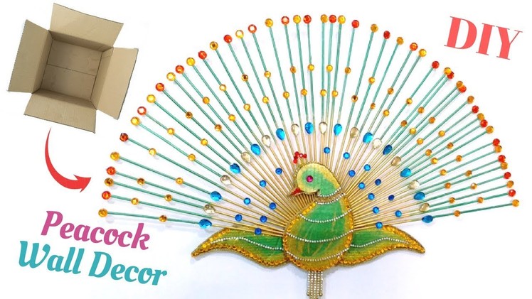 DIY Peacock Wall Decor | Best Out Of Waste From Cardboard Box | Ideas for Living Room By Maya !