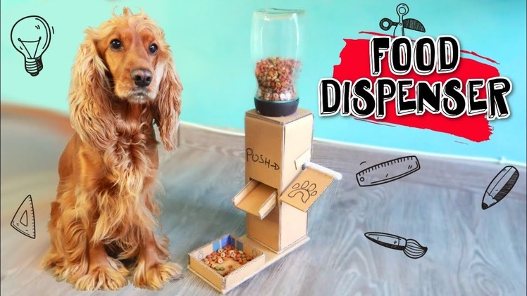 DIY Puppy Dog Food Dispenser from Cardboard at Home  - Puppy Crafts