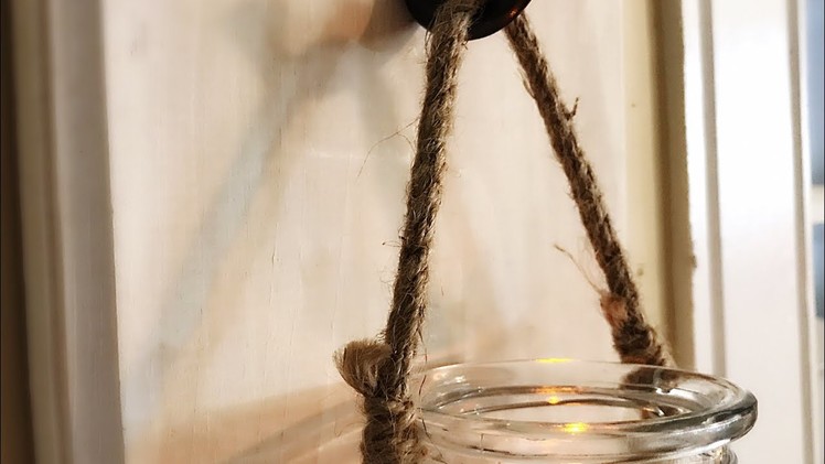 DIY Rustic Hanging Jar Candle Lantern || Rustic Farmhouse Decor || Home Decor
