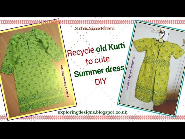 DIY Summer Maxi dress - How to Reuse. Recycle Old Clothes | Sudha's Apparel Patterns