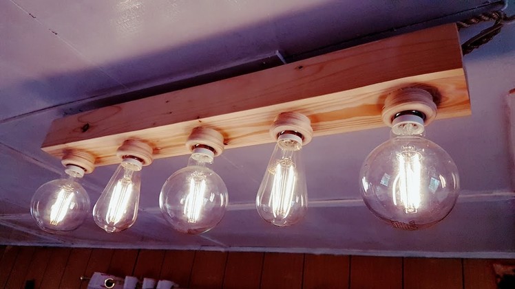 DIY Vintage lamp using old wood pallets and LED Edison bulbs