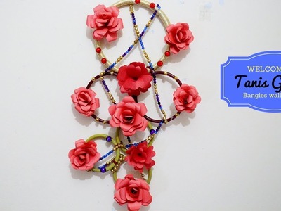 DIY wall hanging decor from old waste bangles and flower | wall decor | Best out of waste