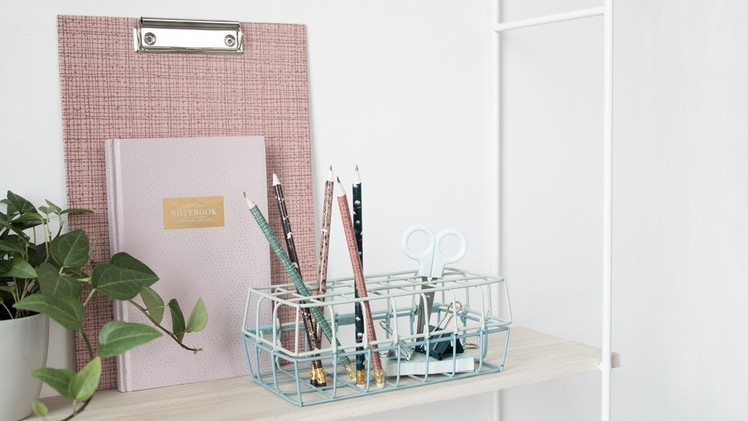 DIY : Wire basket storage for your desk by Søstrene Grene