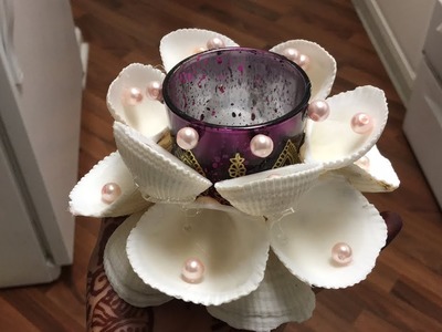 Dollar Store DIY || Shell candle holder
