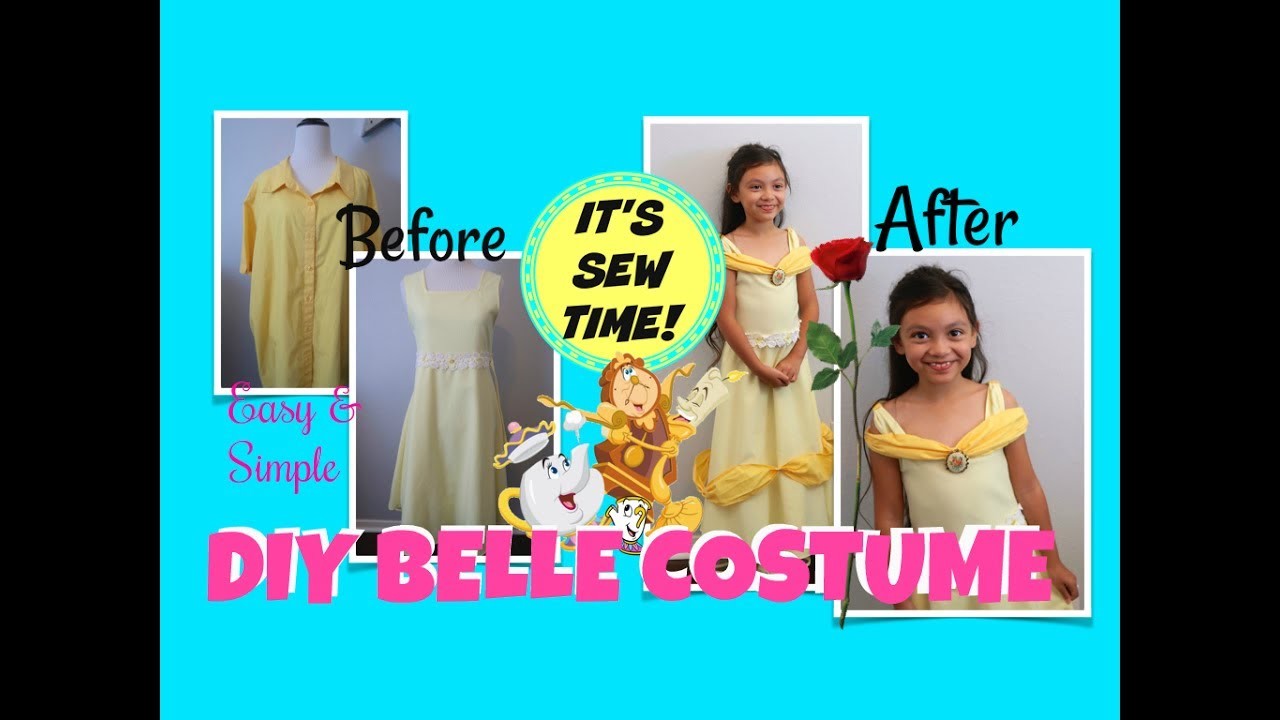 EASY AND SIMPLE DIY BELLE COSTUME, SEWING FOR BEGINNERS