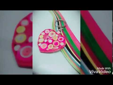 Easy |DIY| key chain with quilling papers