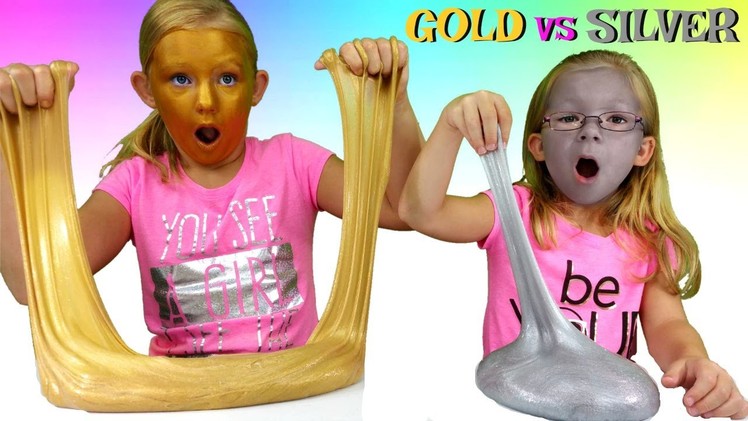 GOLD Slime vs SILVER Slime Challenge * DIY Metallic Slime - Magic Box Toys Collector