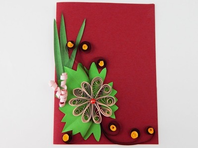 Greeting card quilling flowers grasses DIY Scrapbooking papercraft Invitation card