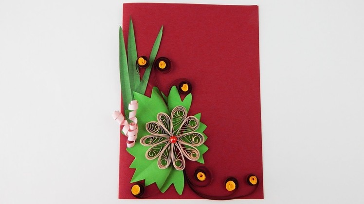 Greeting card quilling flowers grasses DIY Scrapbooking papercraft Invitation card