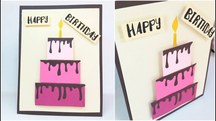 Happy birthday cake card design ideas DIY 3d Handmade Cards for birthday tutorial Step by Step