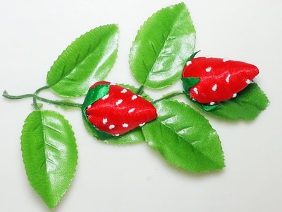 How To Make Strawberry From Ribbon.DIY. ফিতা দিয়ে তৈরি স্ট্রবেরি