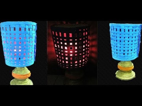 Newspaper Bed Lamp | Hand made | DIY | Newspaper only | Art With Neha 87 |