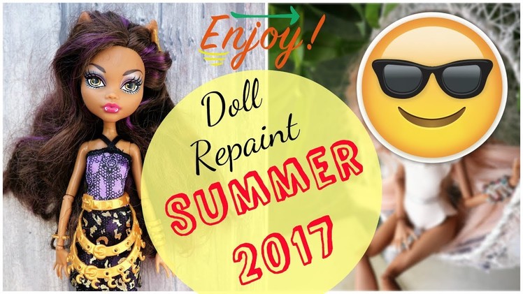 Summer Holidays Monster High Doll Repaint. How to customize BJD Easy. DIY Bikini Barbie Handmade