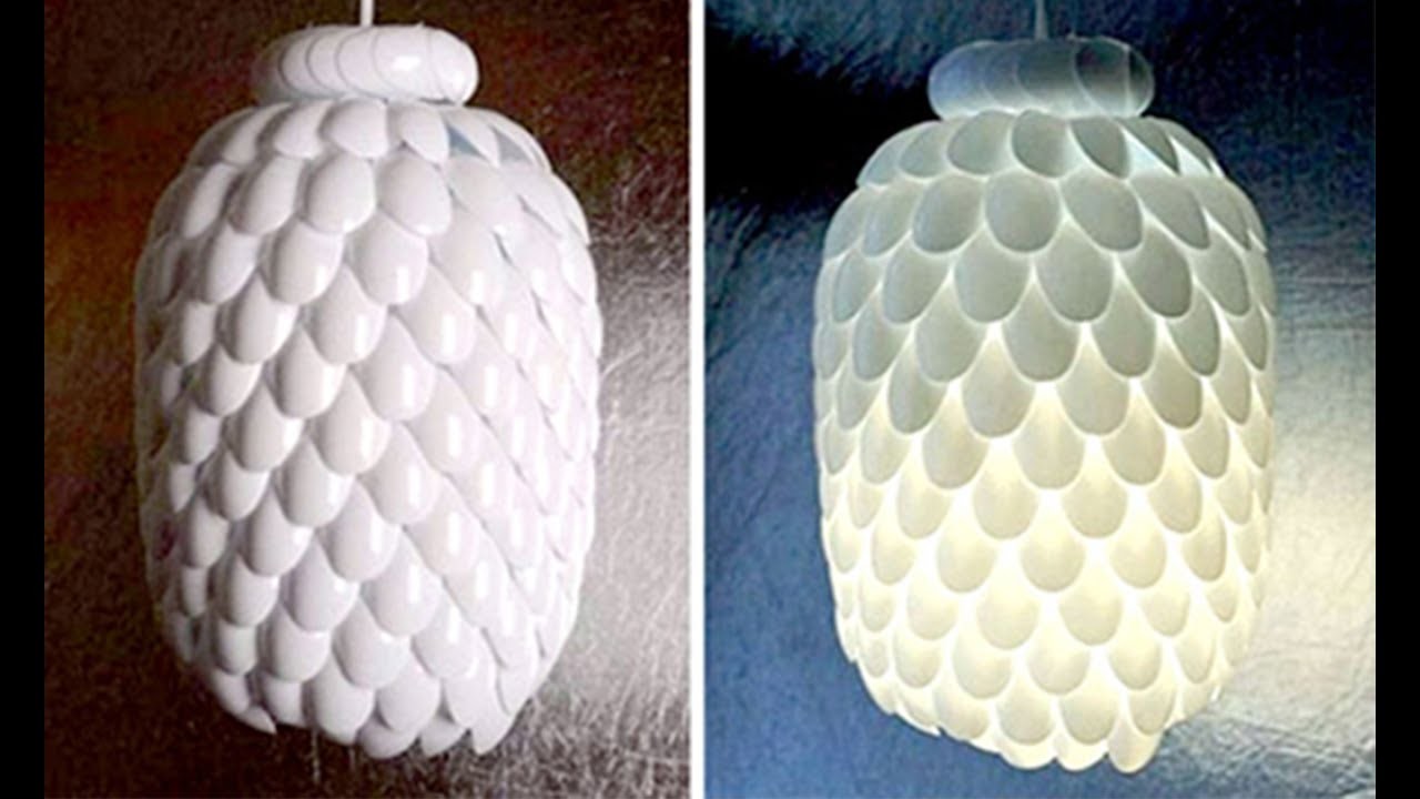 Creative DIY Lamp life hack  Bottle with Spoon at Homemade. How to make  DIY Lamps Chandeliers