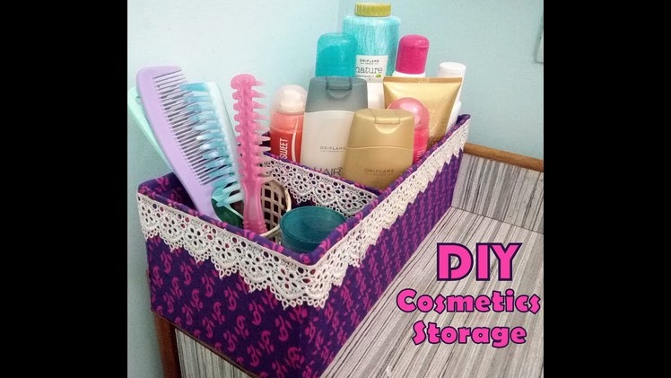 DIY Cosmetics Storage. Organizer Cardboard