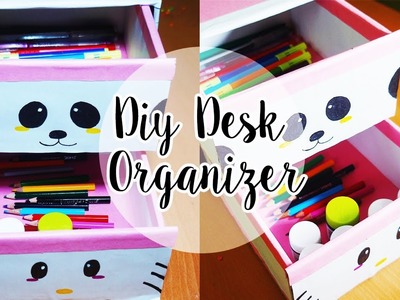 DIY Desk Decor | DIY Desk Organizer Cardboard | How to make a DIY Desk Organizer In Hindi [Eng Sub]