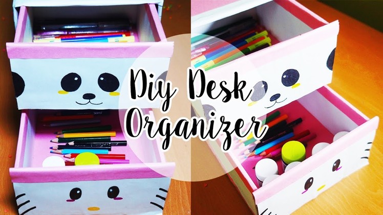 DIY Desk Decor | DIY Desk Organizer Cardboard | How to make a DIY Desk Organizer In Hindi [Eng Sub]