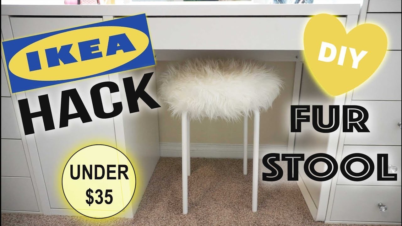 Diy Faux Fur Vanity Stool Ikea, Vanity Stool Ikea