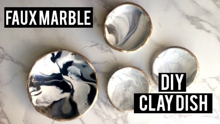 DIY FAUX MARBLE DISH | CLAY RING DISH DIY (EASY!!)