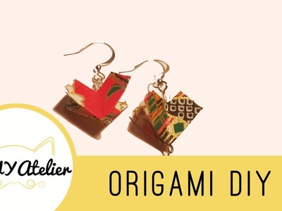 DIY Heart origami earrings. Boucles d'oreilles en origami faciles
