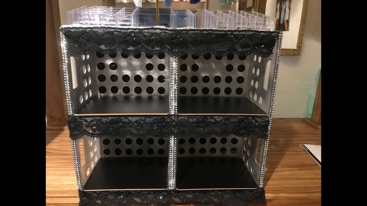 DIY Large Makeup Organizer  | I made it from milk crates!