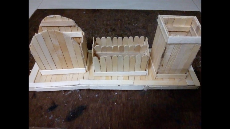 DIY: Make yourself Phone holder, business card holder and pen stand using ice cream sticks