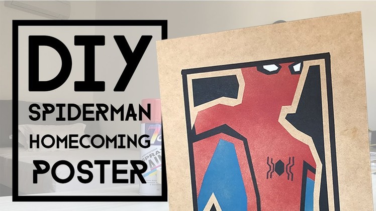 DIY Spiderman Homecoming Poster from Masking Tape & Spray Paints | NutBulb