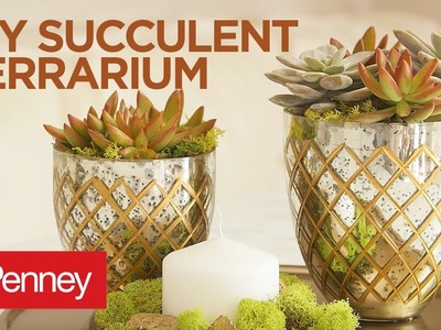 DIY Succulent Terrarium: Succulent Plant Centerpiece | JCPenney + awestruck