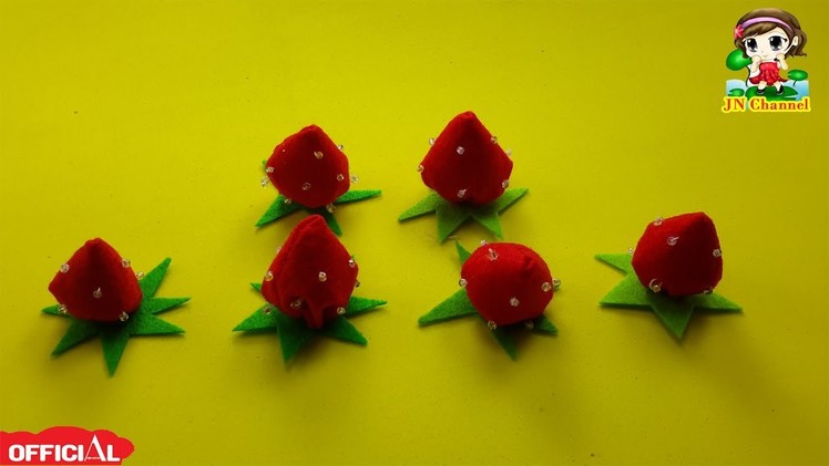 How to DIY Miniature Strawberry|Cách Làm quả dâu tây đơn giản