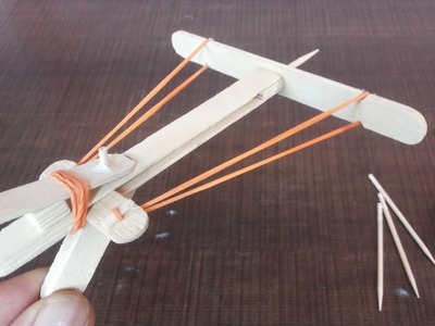 How to make a Mini Crossbow with Popsicle Stick - DIY