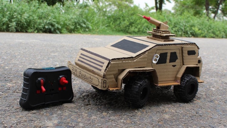 How to Make Army Powered Truck from Cardboard - Powered Truck DIY