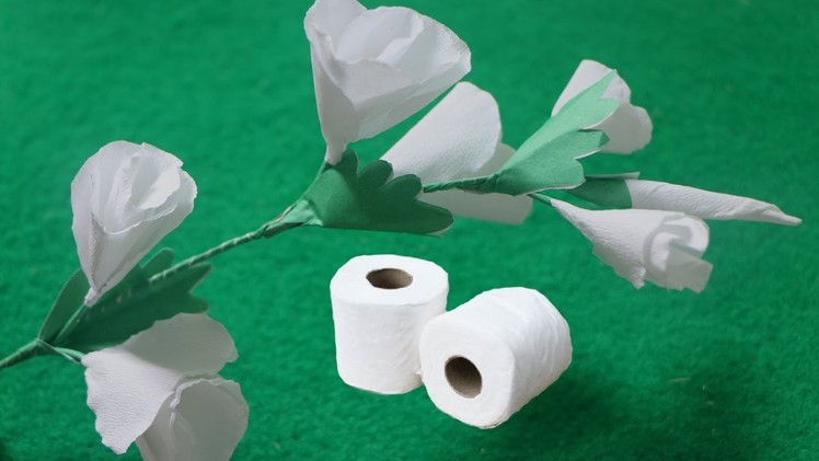 How to make Butterfly White flowers from Toilet Tissue Paper - Crepe Paper Flowers