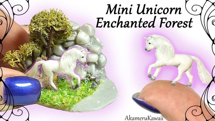 How to: Mini Unicorn Enchanted Forest. Fairy Garden - Polymer Clay Tutorial