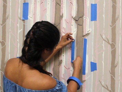 How to Stencil a DIY Tree Branch Wallpaper Design with Wall Stencils for Painting