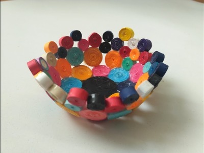 Making bowl with quilling paper