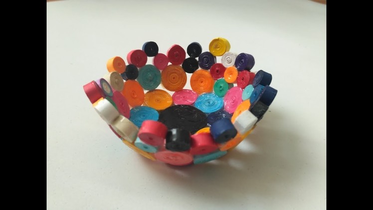 Making bowl with quilling paper