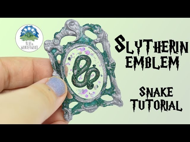 Slytherin Emblem from Harry Potter   Polymer Clay & Resin Tutorial   Blue in Wonderwood
