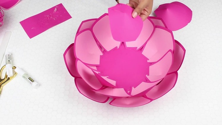 Two Tone Paper Flower Tutorial Using Template #8
