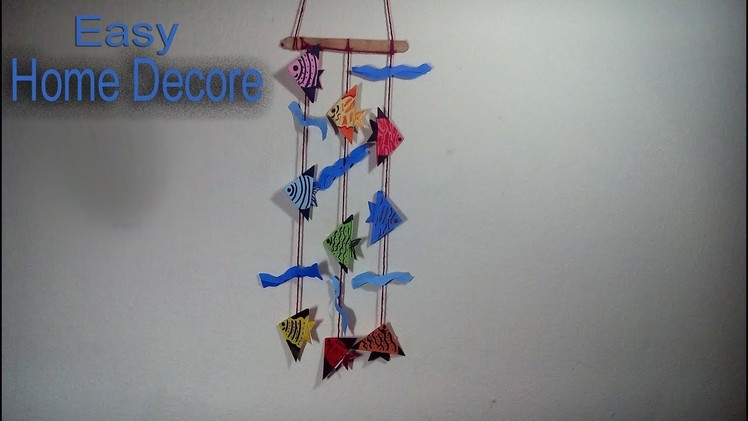 Wall Hanging Home Decoration Idea with origami fish - DIY Home Decor