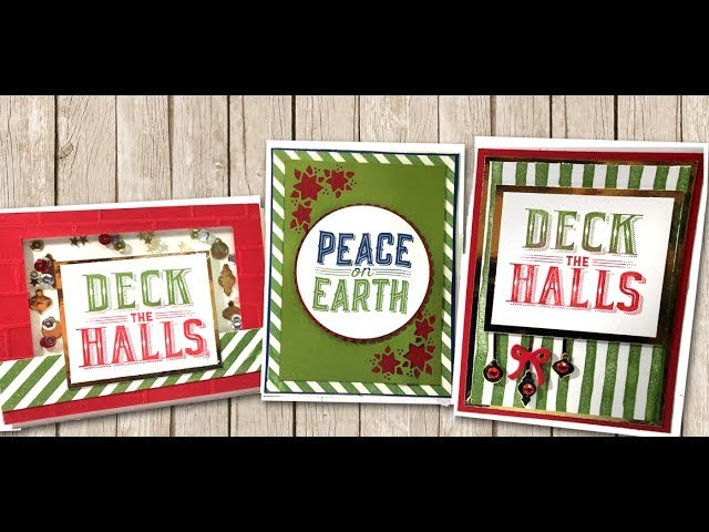 Carols of Christmas cards with Stripe Backgrounds