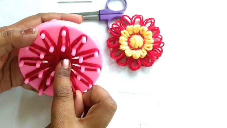 Crochet loom flower-crochet in Hindi