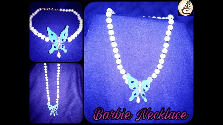 DIY-BARBIE NECKLACE FOR KIDS |HOW TO MAKE BARBIE STYLE JEWELRY TUTORIAL |EASY TO MAKE AT HOME