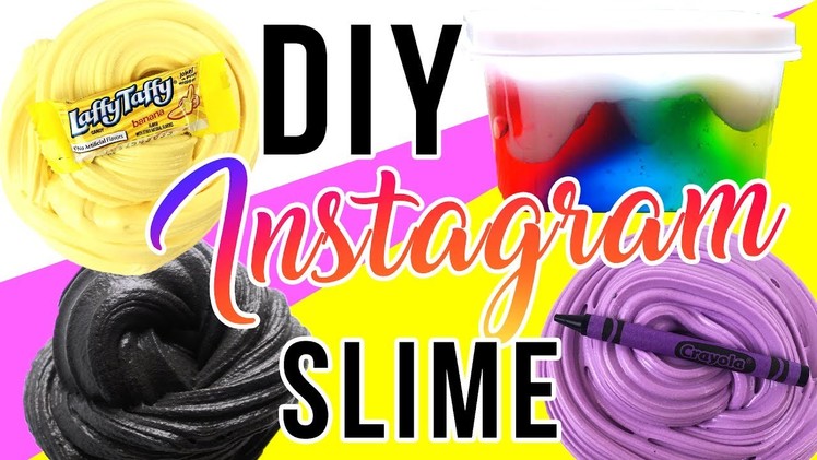 DIY Instagram Slime Tested! Laffy Taffy Slime, Rainbow Avalanche Slime, Crayon Slime!!!