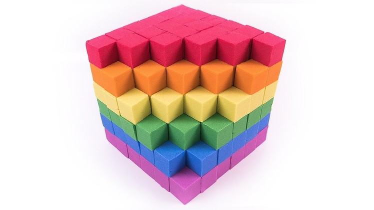 DIY Kinetic Sand Rainbow Cube Learn Colors for Babies Kids Children
