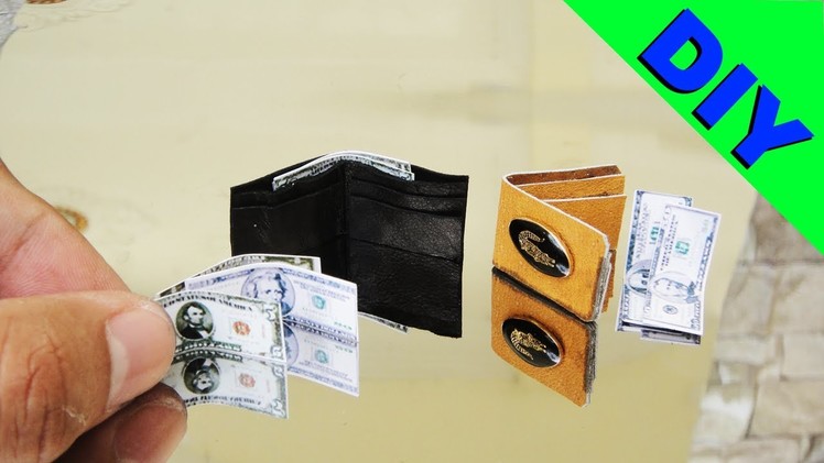 DIY  Miniature Realistic Man's Leather Wallet with Cash - Dollhouse